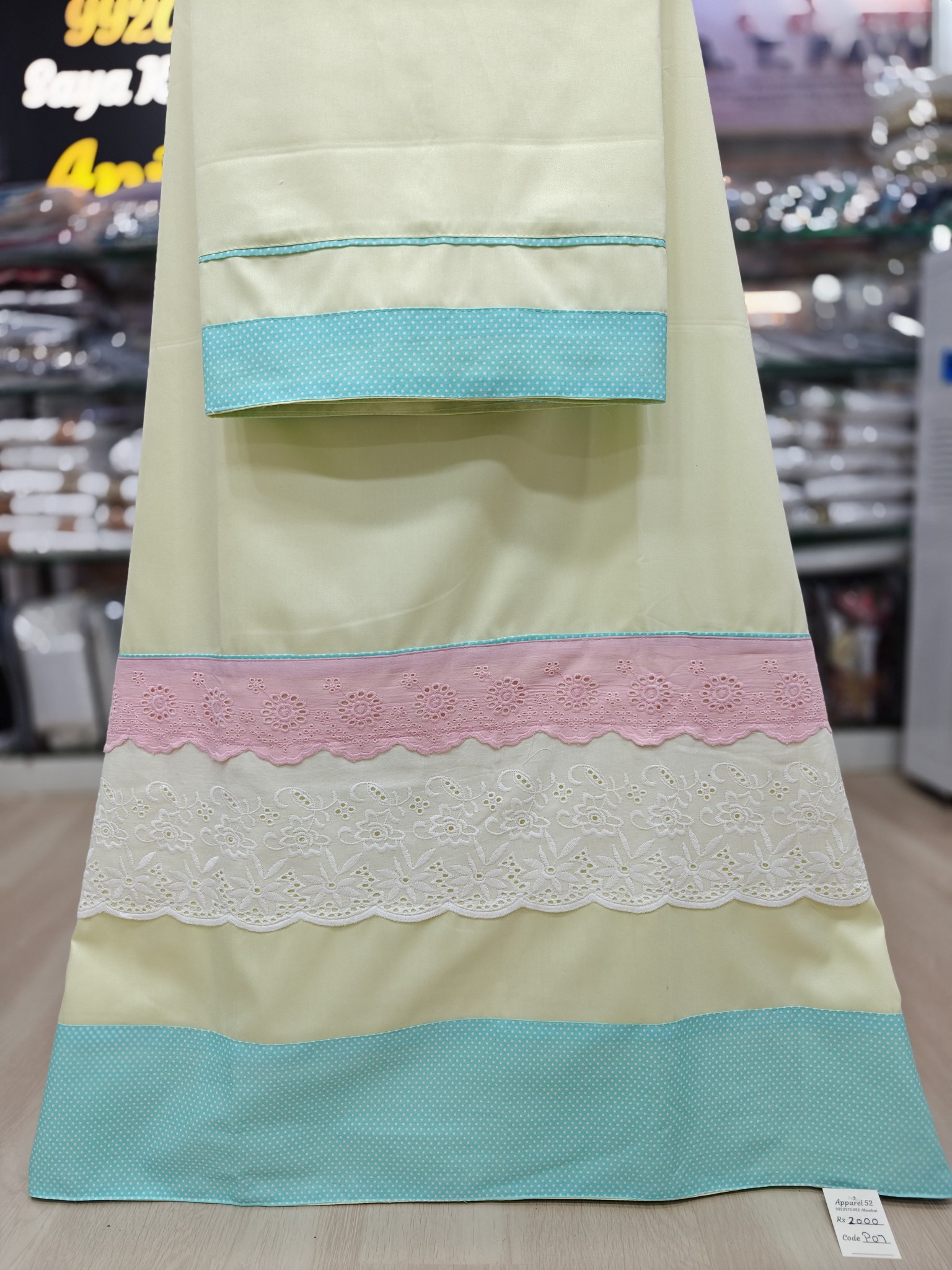  Pastel Yellow, Cotton Fabric Rida 